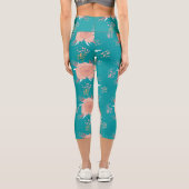 ELEGANTES BLUMENPATTER, FYP, LICHT CAPRI LEGGINGS (Rückseite)