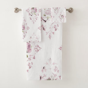 ELEGANTES BLUMENPINK VINTANGE BADEZIMMER TOWEL SET