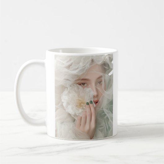 Elegantes Blumenportrait Kaffeetasse (Links)