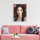 Elegantes Blumenportrait Leinwanddruck (Insitu (Wohnzimmer))