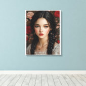 Elegantes Blumenportrait Leinwanddruck (Insitu (Holzboden))