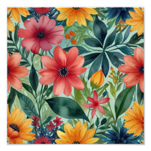 Elegantes Blumenposter Fotodruck