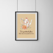 Elegantes Blumenposter - Lass Dankeschön Flow Poster