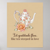 Elegantes Blumenposter - Lass Dankeschön Flow Poster (Vorne)