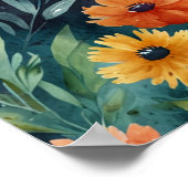 Elegantes Blumenposter Poster (Ecke)