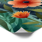 Elegantes Blumenposter Poster (Ecke)