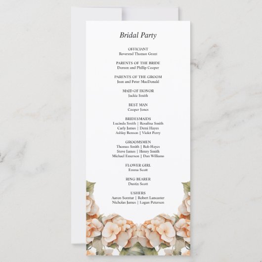 Elegantes Blumenprogramm in weißem Orange (Rückseite)