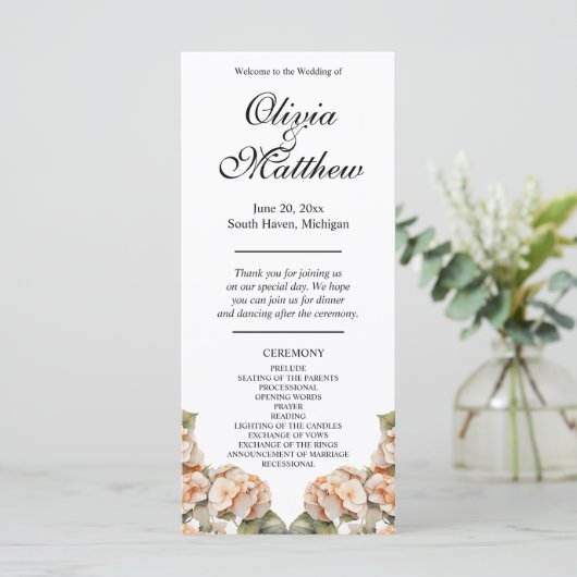 Elegantes Blumenprogramm in weißem Orange (Stehend Vorderseite)