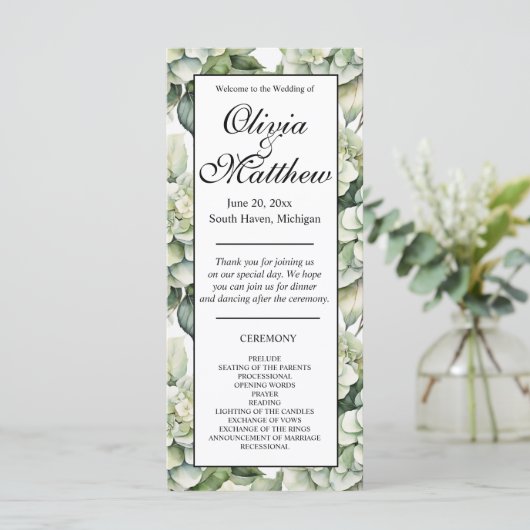 Elegantes Blumenprogramm in weißer Farbe (Stehend Vorderseite)