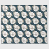 Elegantes Blumenrahmen Brautparty Navy Blue Geschenkpapier (Flach)