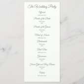 Elegantes Blumenrahmen-Hochzeitsprogramm in golden Programm (Rückseite)