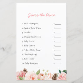 Elegantes Blumenrät das Price Baby Shower Game