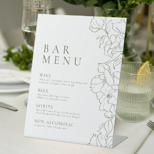 Elegantes Blumenrestaurant Green Bar Menu Pedestal Sockelschild
