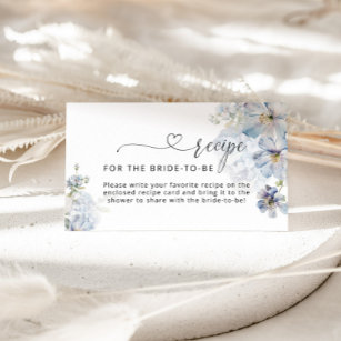 Elegantes Blumenrezept für die Braut Begleitkarte