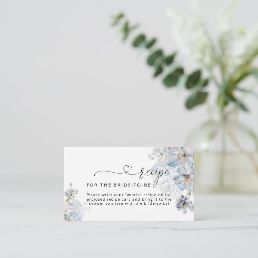 Elegantes Blumenrezept für die Braut Begleitkarte (Stehend Vorderseite)