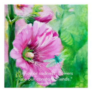 Elegantes Blumenrosa Art Poster