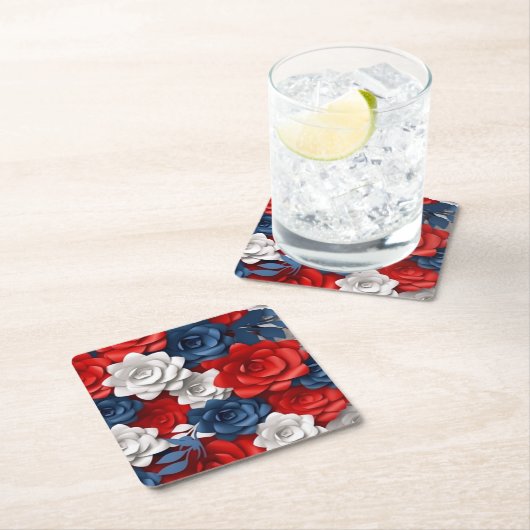 Elegantes Blumenrosa Blumengarten Design Rechteckiger Pappuntersetzer (Vor Ort)