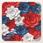 Elegantes Blumenrosa Blumengarten Design Rechteckiger Pappuntersetzer (Vorderseite)