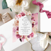 Elegantes Blumenrosa, Burgunder Wasserfarbenhochze Acryleinladungen