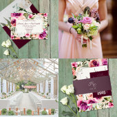 Elegantes Blumenrosa Lila Peach Menu UAWG RSVP Karte