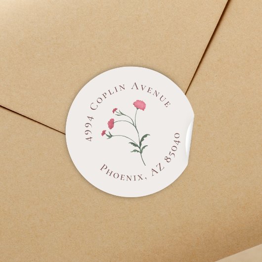 Elegantes Blumenrosa und grünes Brautparty Runder Aufkleber