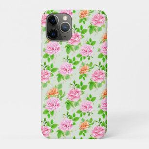 Elegantes Blumenrosen-Muster mit grünen Blättern-2 Case-Mate iPhone Hülle