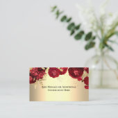 Elegantes Blumenrotes Gold Begleitkarte (Stehend Vorderseite)