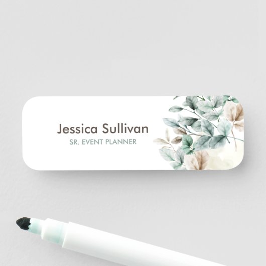 Elegantes Blumenschild Namensschild (Beispiel)