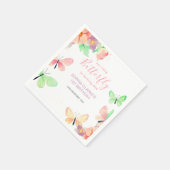 Elegantes Blumenschmetterling 1. Geburtstagspapier Serviette (Ecke)