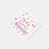 Elegantes Blumenschmetterling Baby Dusche Party Ve Serviette (Ecke)