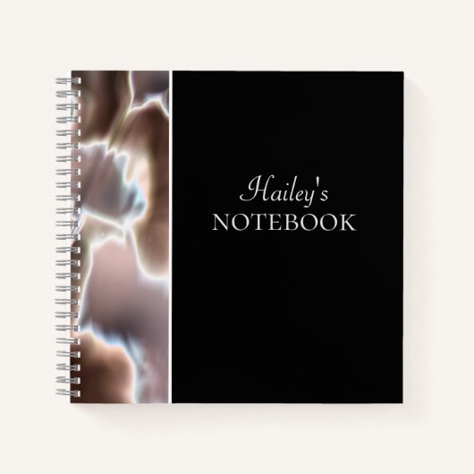Elegantes Blumenschrift-Spiral-Notebook Notizblock (Vorderseite)