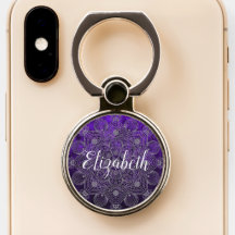 Elegantes Blumensilber und Lila Mandala Monogramm