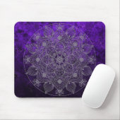 Elegantes Blumensilber und Lila Mandala Namaste Mousepad (Mit Mouse)
