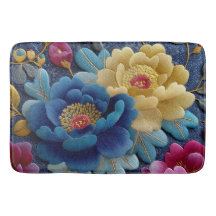 Elegantes Blumenstickerei-Look Vintage-Pfingstrose