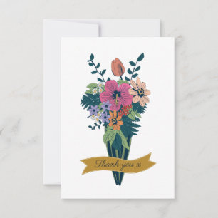 Elegantes Blumenstrauß-Band Danke