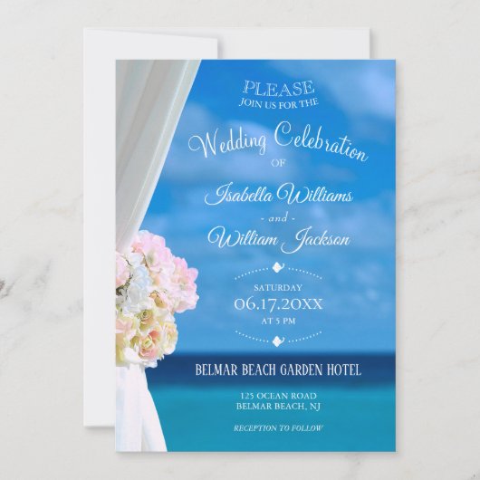 Elegantes Blumenstrauß Einladung (Vorderseite)