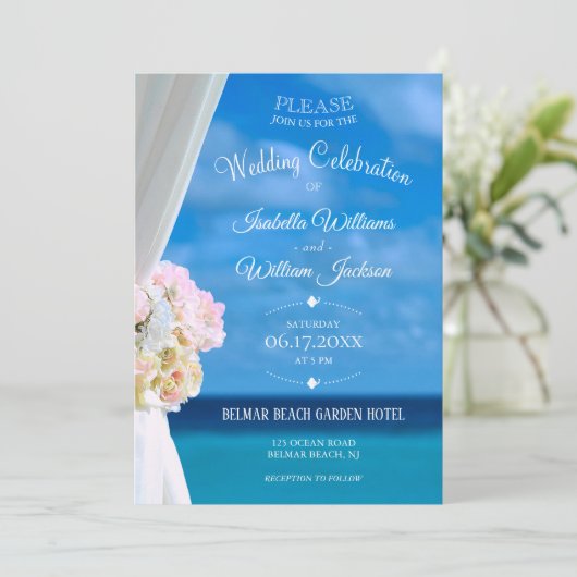 Elegantes Blumenstrauß Einladung (Stehend Vorderseite)