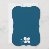 Elegantes Blumenstrauß Ozeanblau Brautparty Einladung (Rückseite)