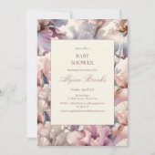 Elegantes Blumenstrudel Modernes Baby-Duschmädchen Einladung (Vorderseite)
