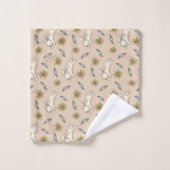 Elegantes Blumentuch-Set häschen-Muster-Ostern | Badhandtuch Set (Waschlappen)