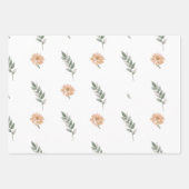 Elegantes Blumenummantelpapier - Peach-Blume Geschenkpapier Set (Vorderseite 2)