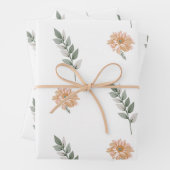 Elegantes Blumenummantelpapier - Peach-Blume Geschenkpapier Set (Beispiel)