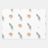 Elegantes Blumenummantelpapier - Peach-Blume Geschenkpapier Set (Vorderseite)