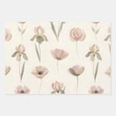 Elegantes Blumenverpackungspapier-Set aus 3 Geschenkpapier Set (Vorderseite 3)