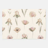 Elegantes Blumenverpackungspapier-Set aus 3 Geschenkpapier Set (Vorderseite 2)