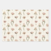 Elegantes Blumenverpackungspapier-Set aus 3 Geschenkpapier Set (Vorderseite)