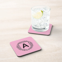 Elegantes Blumenwappen-Anfangspersonalisiertes Kis Getränkeuntersetzer