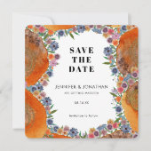Elegantes Blumenwasser Boho Widflower Wedding Save The Date (Vorderseite)
