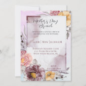 Elegantes Blumenwasser Muttertag Brunch Einladung (Vorderseite)