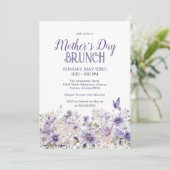 Elegantes Blumenwasser Muttertagsbrunch Einladung (Stehend Vorderseite)